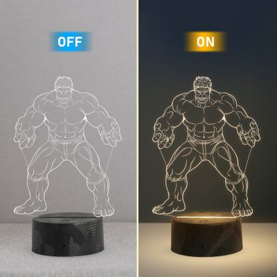 3D Illusion Hulk night lamp with Warm White Light Birthday Gift for Marvel Fans Gift for Avengers Lovers Kids Room Decor